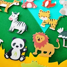 

DIY Children's Felt Animal Pendant Children's Finger Coordination Animal Cognitive Learning Cartoon Wall Ornaments