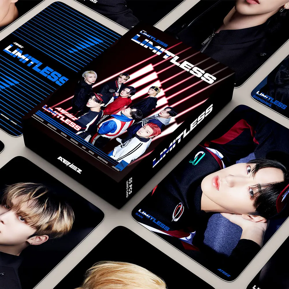 

55 шт./компл. альбом KPOP ATEEZ LIMITLESS World Tour LOMO Cards Wooyoung San Mingi двухсторонние фотокарты Поклонники коллекционный подарок на день рождения