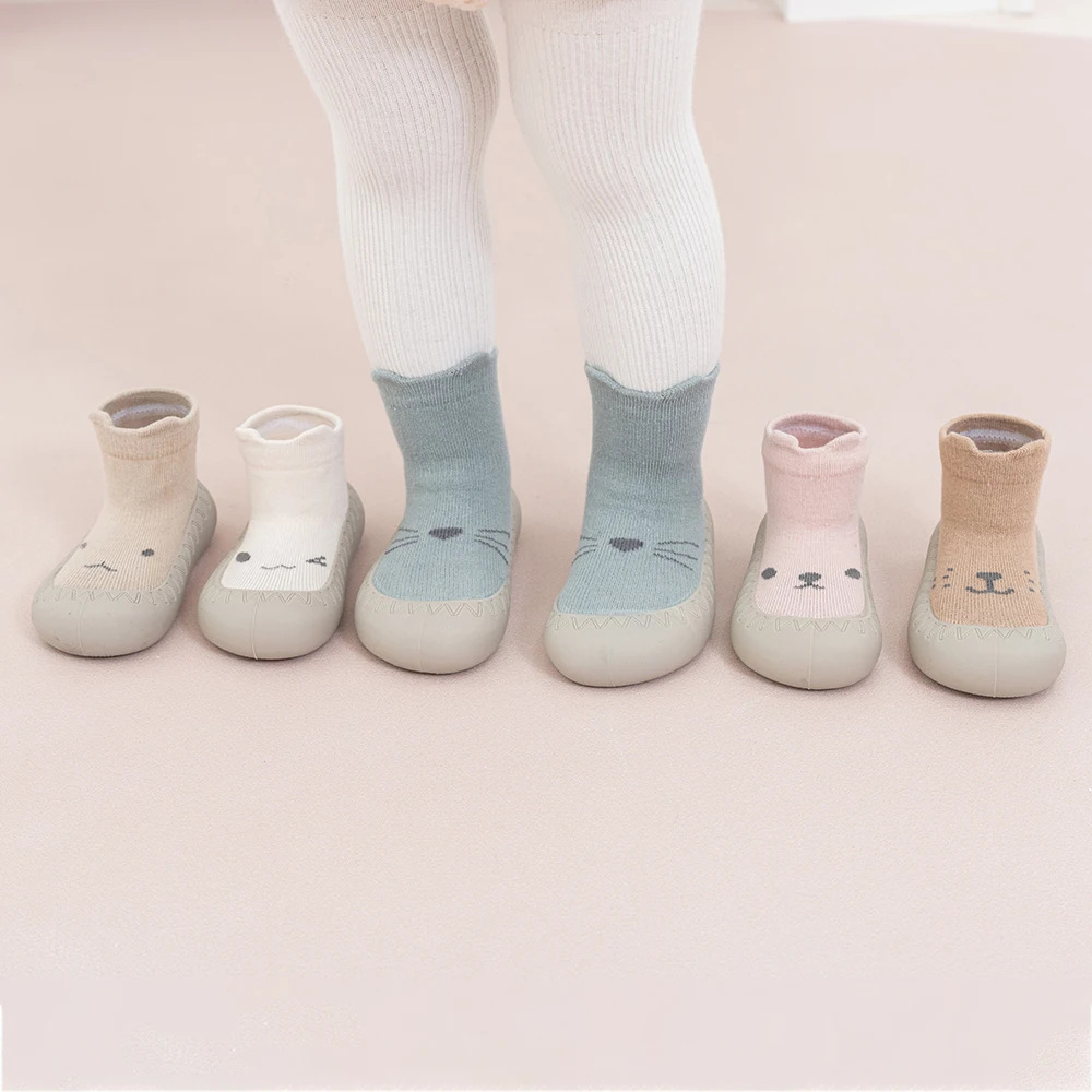 

Spring Autumn Toddler Baby Socks Shoes 6M-3Y Kids' Anti-Slip Cartoon Floor Shoes Rubber Sole Pre Walkers Lightweight Sneakers