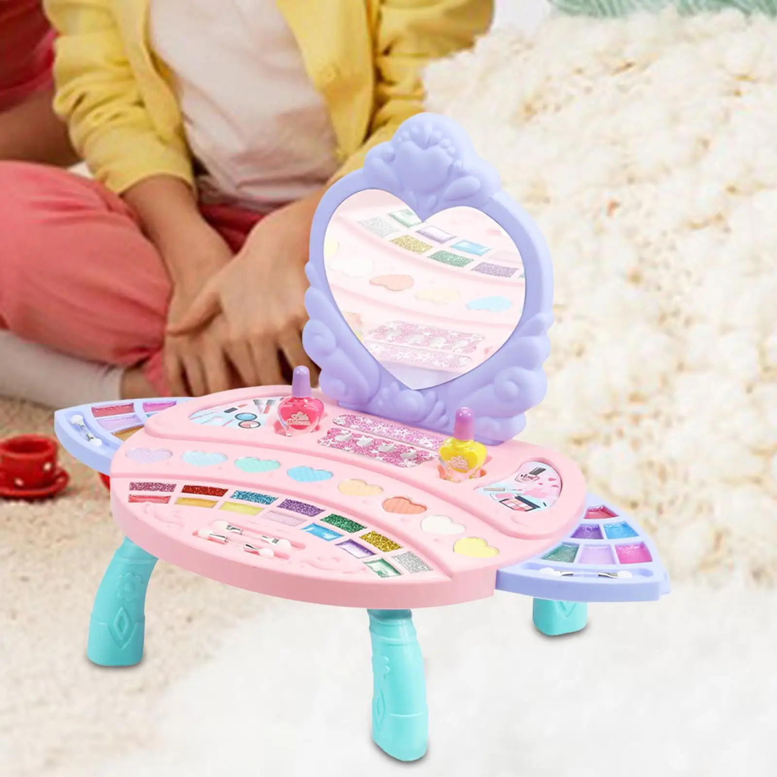 Kids Makeup Kit Makeup Set Pretend Play Toy Mirror Toy Cosmetics Make up Set for 6~12 Years Olds Children Kids Xmas Gifts