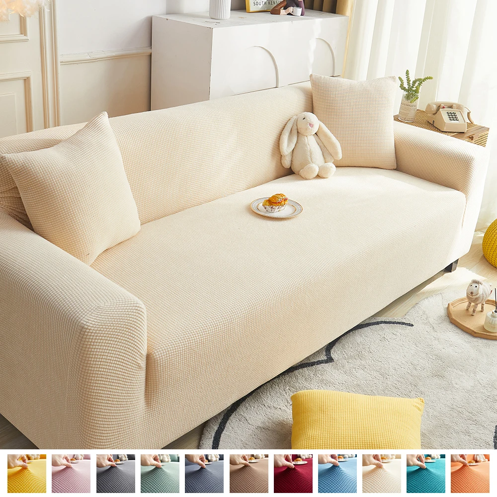 Fundas de sofá elásticas de Jacquard, respaldo con patrón antideslizante  que protege los cojines del sofá de mascotas y gatos, funda de sofá  seccional de terciopelo – Los mejores productos en la