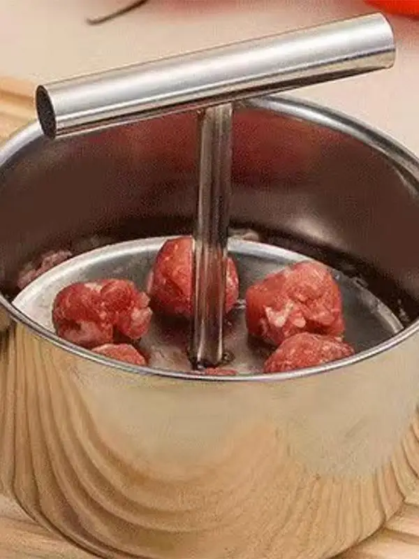 Stainless Steel Meatball Press Mould 6/12 Holes Meatball Maker Kitchen Household Hand Extruded Making Tools Meat Shaper