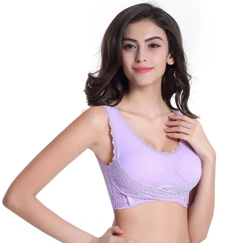 Comfy Corset Bra Front Cross Side Buckle Lace Bras, Front Cross Bras Sports  Lace Bras Wireless Side Buckle Bra (Pink,M) : : Clothing, Shoes &  Accessories