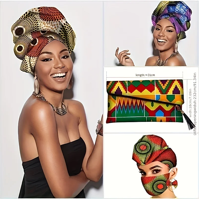 8PCS 50 * 40cm/19.7 * 15.7in new African wax fabric DIY handmade patchwork fabric group polyester digital printed