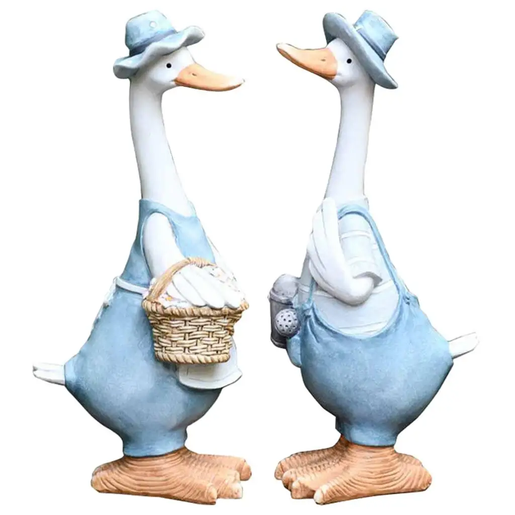 

Novelty Garden Statues Lovely Resin Duck Sculpture Patio Outdoor Decor