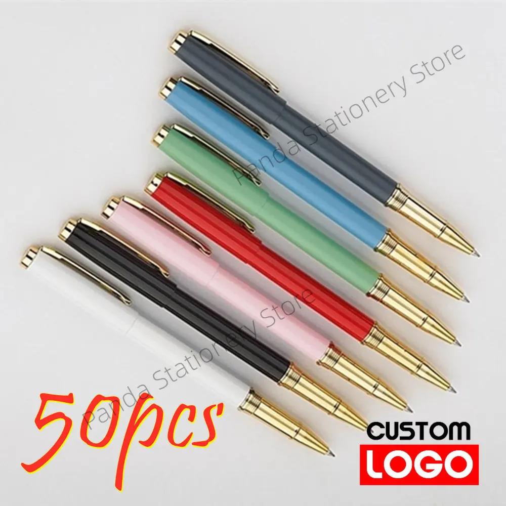 50pcs Metal Gel Pen Customizable Logo Gift for Men Custom Name Luxury Premium Pen Office Witness Advertising Pen Wholesale witness