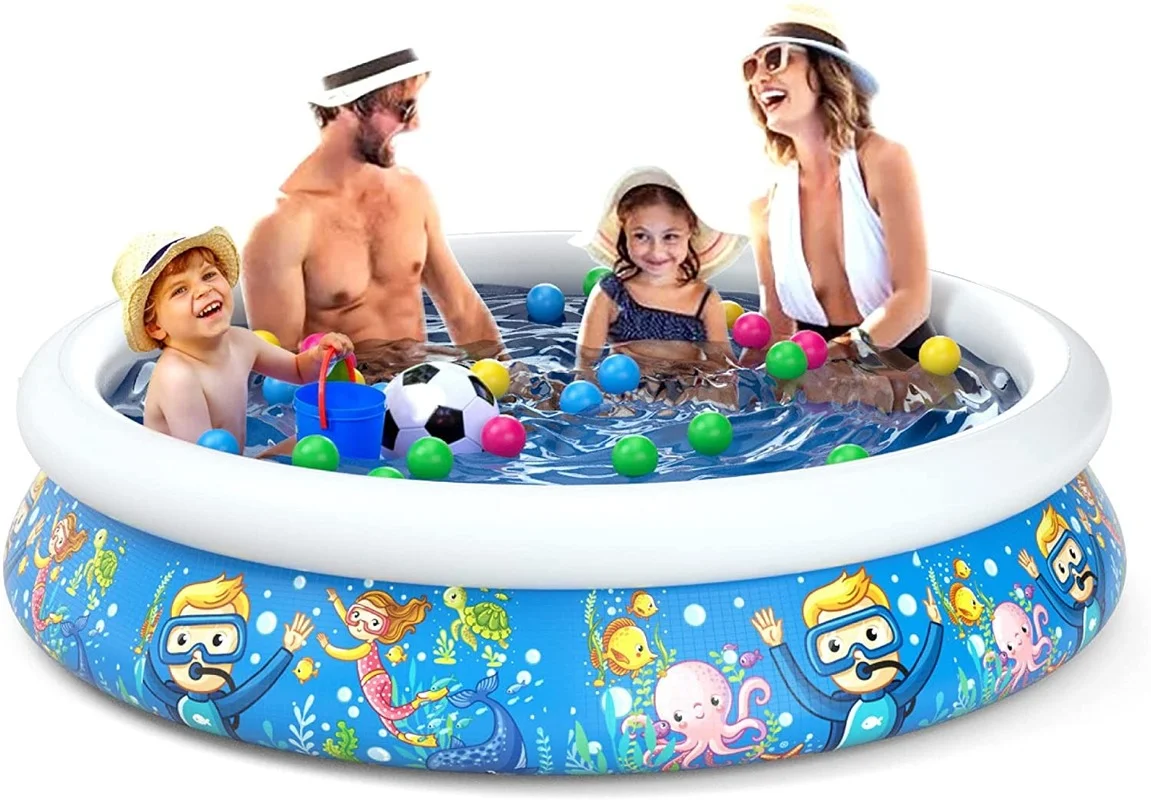 Inflatable Kids Swimming Pool Wading Pool for Toddlers Durable Swimming Summer Outdoor Round Kids Adult