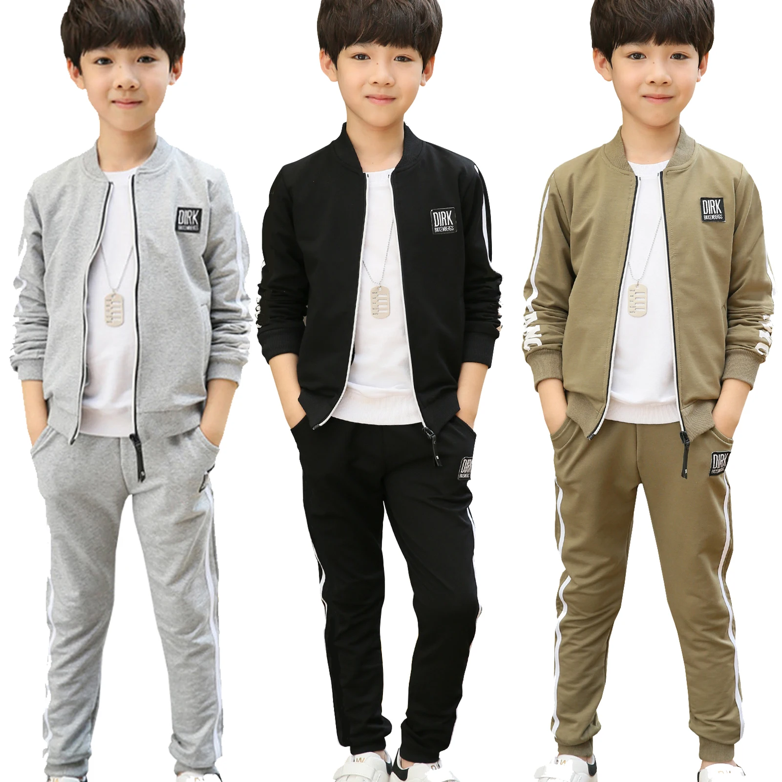 

Children's Tracksuit 2-Piece Boys' Long Sleeve Zipper Jacket with Pants Teens Jogging Suit Leisure Sports Outdoor Sweater Outfit