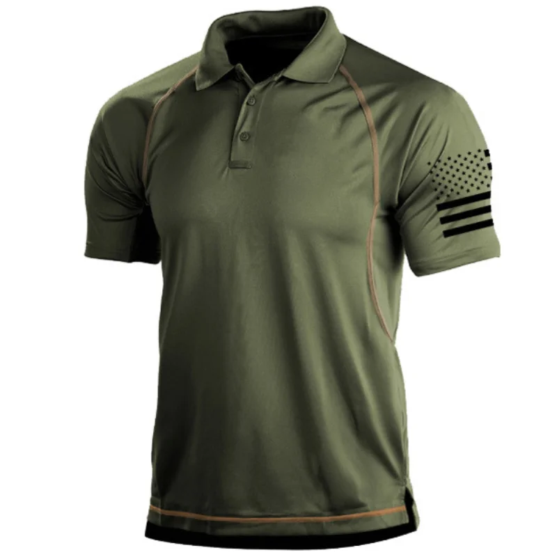 

Summer Outdoor Tactical Loose Lapel Short-sleeved Sweatshirt Trendy Men's Tops