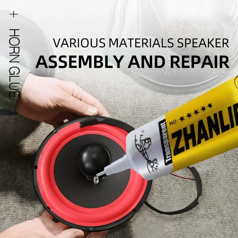 Zhanlida15ml50ml80mlBlacktransparentSpeakerRepairGlueFoamSideDustCapRubberEdge