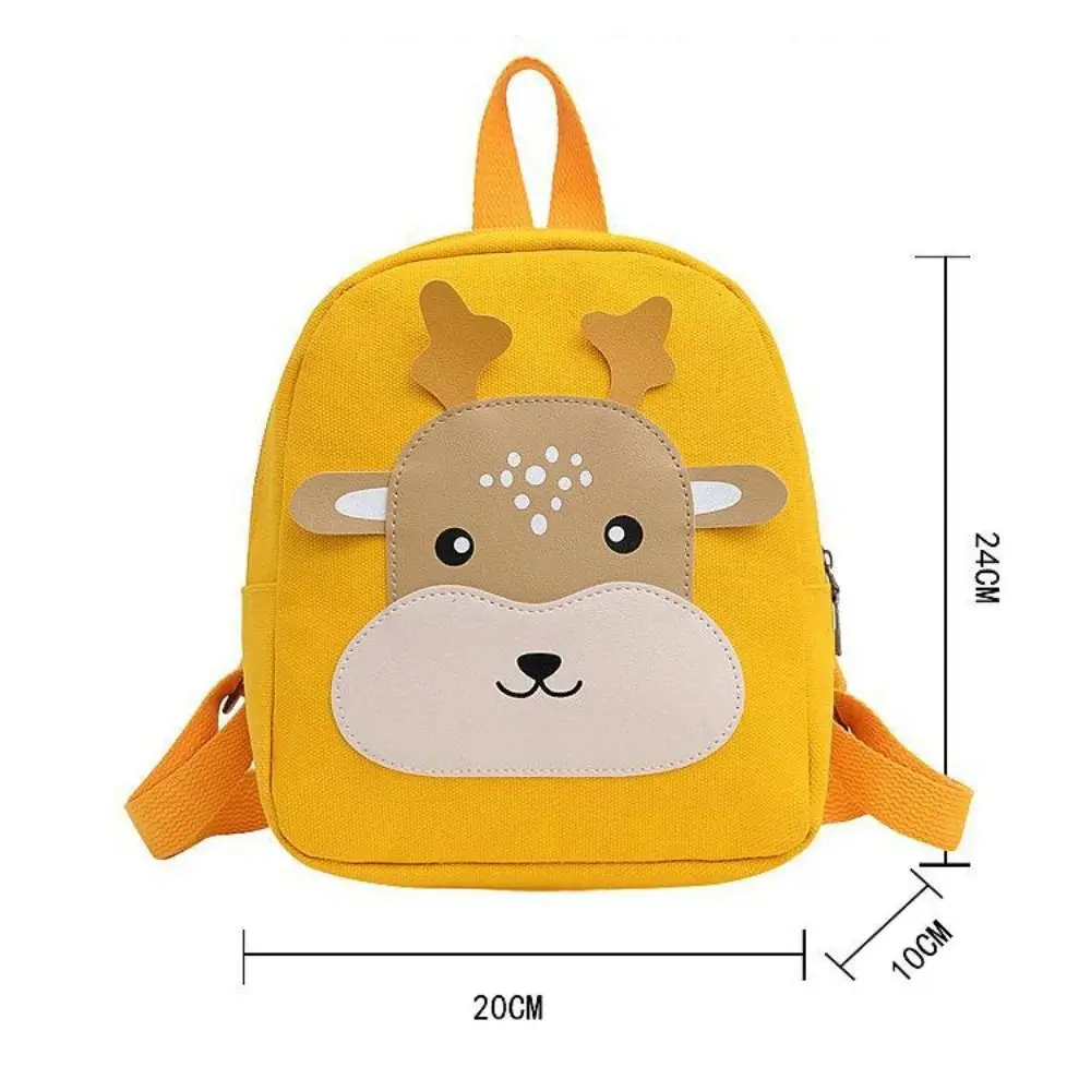 Breathable Canvas Kid Backpack Deer Print Fashion Color Little Deer Schoolbag Lightweight Cartoon Canvas Schoolbag Kindergarten 6