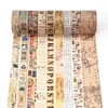 NEW 1PC 10M Decorative Vintage Kraft Script Newspapers Stamps Map Masking Washi Tape Adhesive Stickers Cute Journal Stationery 1