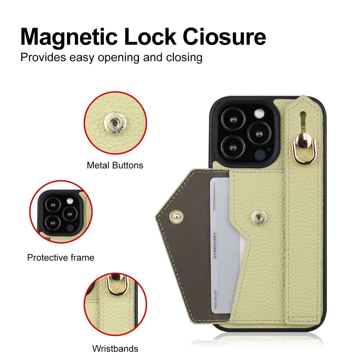 حافظة هاتف بحزام معصم وحقيبة بطاقات مضادة للإسقاط...