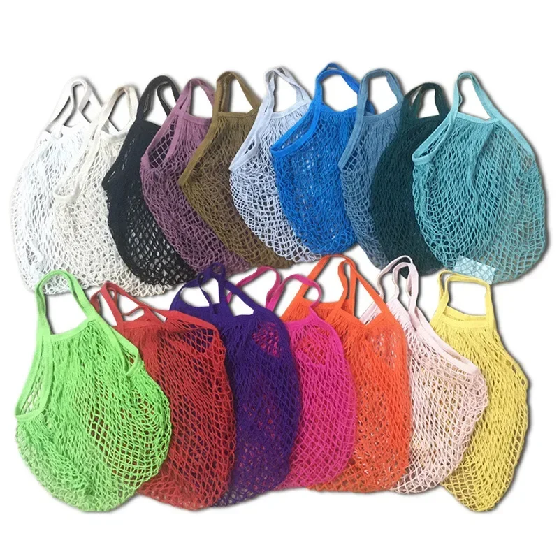 Shopping Bags Portable Cotton Mesh Reusable Woven Grocery Bags Storage Bag Storage Net Bag Produce Storage Bags for Supermarket Vegetable Fruit