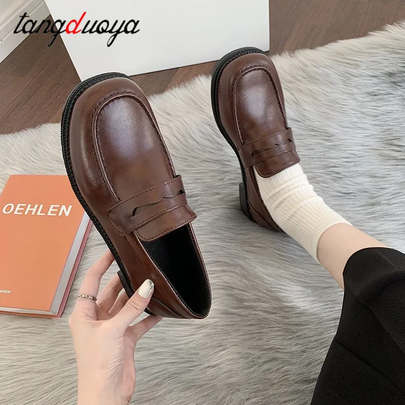 Women jk Uniform Shoes Uwabaki Japanese JK Round Toe Girls School Students mary janes Lolita Brown Cosplay Shoes women shoes
