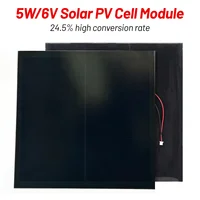 Mini panneau solaire 5W 6V, module cellulaire haute efficacité, batterie BC, panneau de charge solaire portable pour extérieur, bricolage, avec câble 1