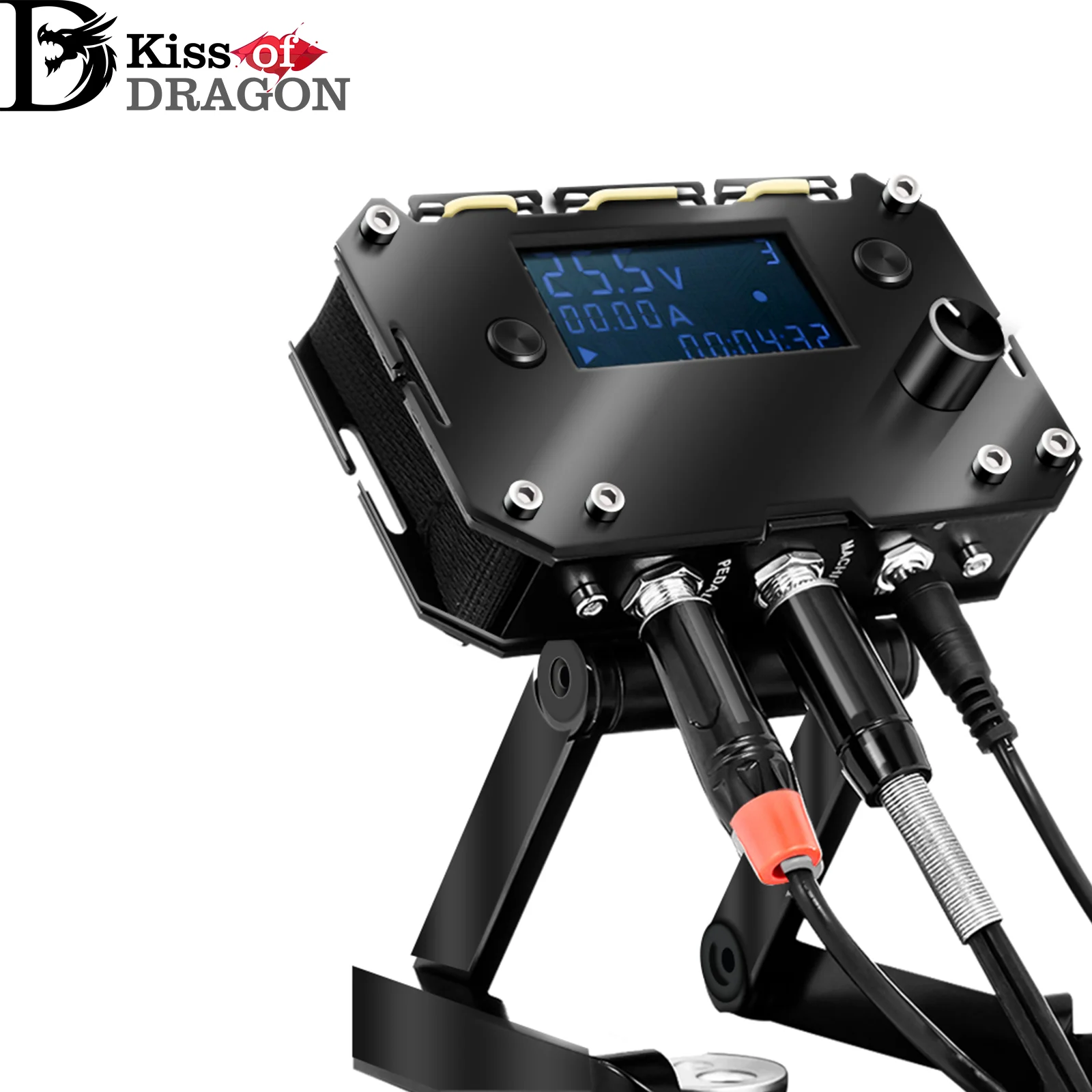 Kiss of Dragon Professional Digital LCD แบบมีสาย Tattoo Power Box ทนทานปรับแรงดันไฟฟ้า Tattoo Power Tattoo Machine อุปกรณ์ 1