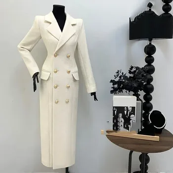 Cappotto di lana da donna di alta qualità moda autunno inverno 2025 Cappotto di lana da donna con doppio petto nuovo temperamento H322 1