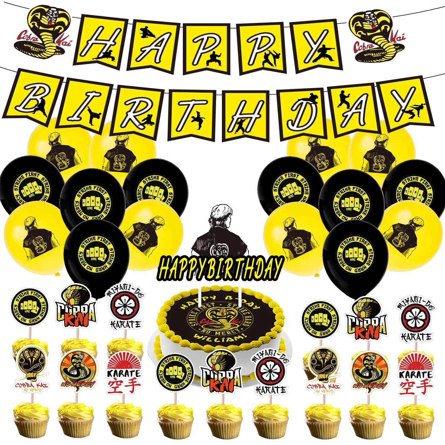 Cobra Kai Birthday Decorations | Cobra Kai Party Decorations - Party