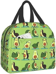 Avocado Yoga Lunch Box Insulated Lunch Boxes Waterproof Lunch Bag Reusable Lunch Tote With Front Pocket For Beach Office Picnic