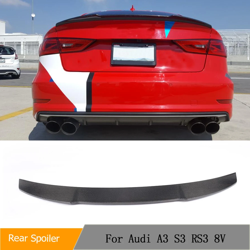 

Carbon Fiber Rear Trunk Spoiler Boot Lip Wing For Audi A3 S3 RS3 Sline 8V Sedan 2013-2019 Auto Rear Spoiler FRP Unpainted