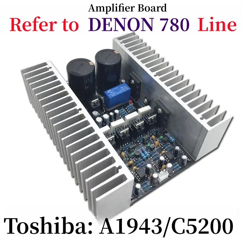 DIY  Refer to DENON 780 Line, Toshiba A1943/C5200 100W * 2, Audio Power Amplifier Board, with Circuit Protection Function