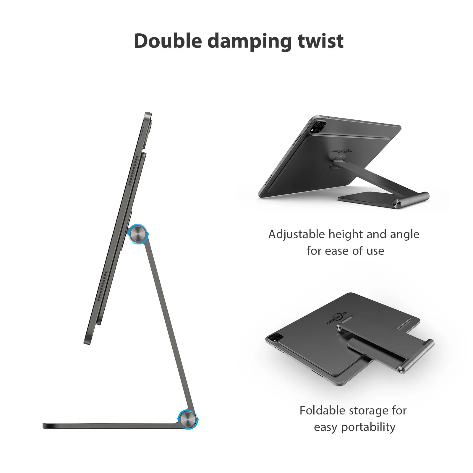 Meaowxva-suporte Magnético Dobrável para Ipad Suporte Tablet Rotação de Alumínio ar Ipad Pro 12.9 11 - Imagem 5