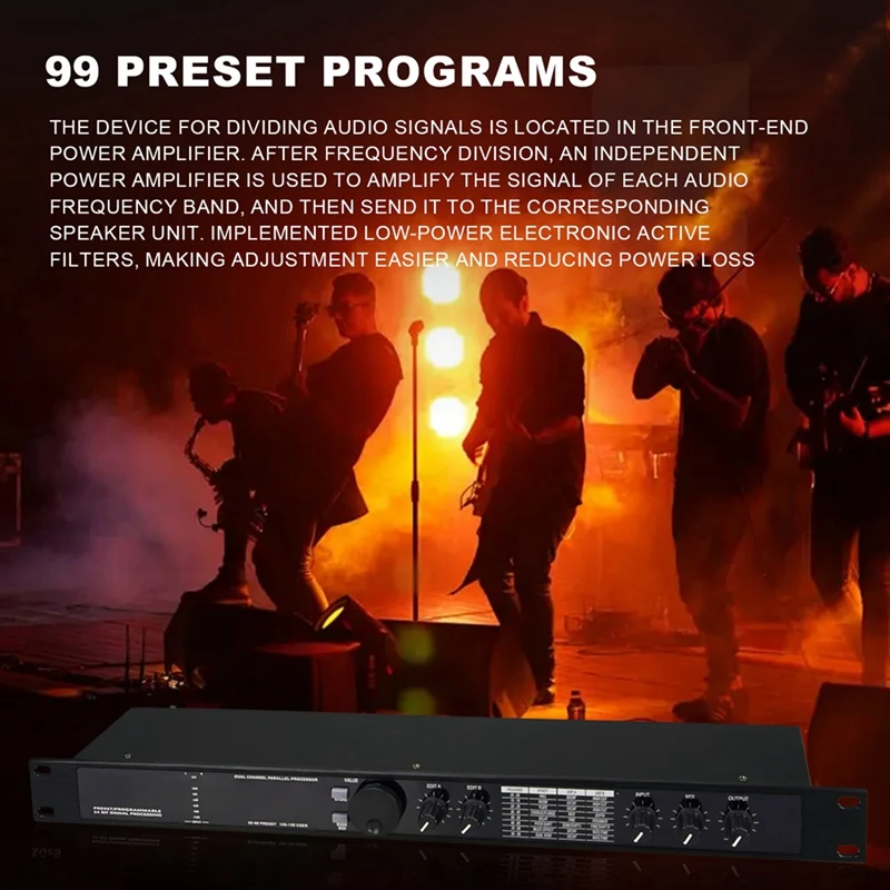 Professional Digital Reverberation Multi Effect DSP Processor Audio Processor Equalizer Durable Easy Install EU PLUG