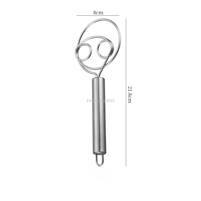 Handheld Bread Mixer Stainless Steel Double Holes Hand Mixer Manual Flour Mixing Stick for Cake Dessert Bread Pastry Pizza Dough