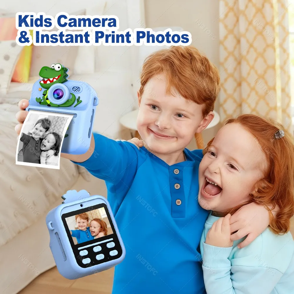 Mini Thermal Printer Digital Children Camera Photography Instant Print Photo 1080P Video Mini Thermal Printer For Birthday Gifts