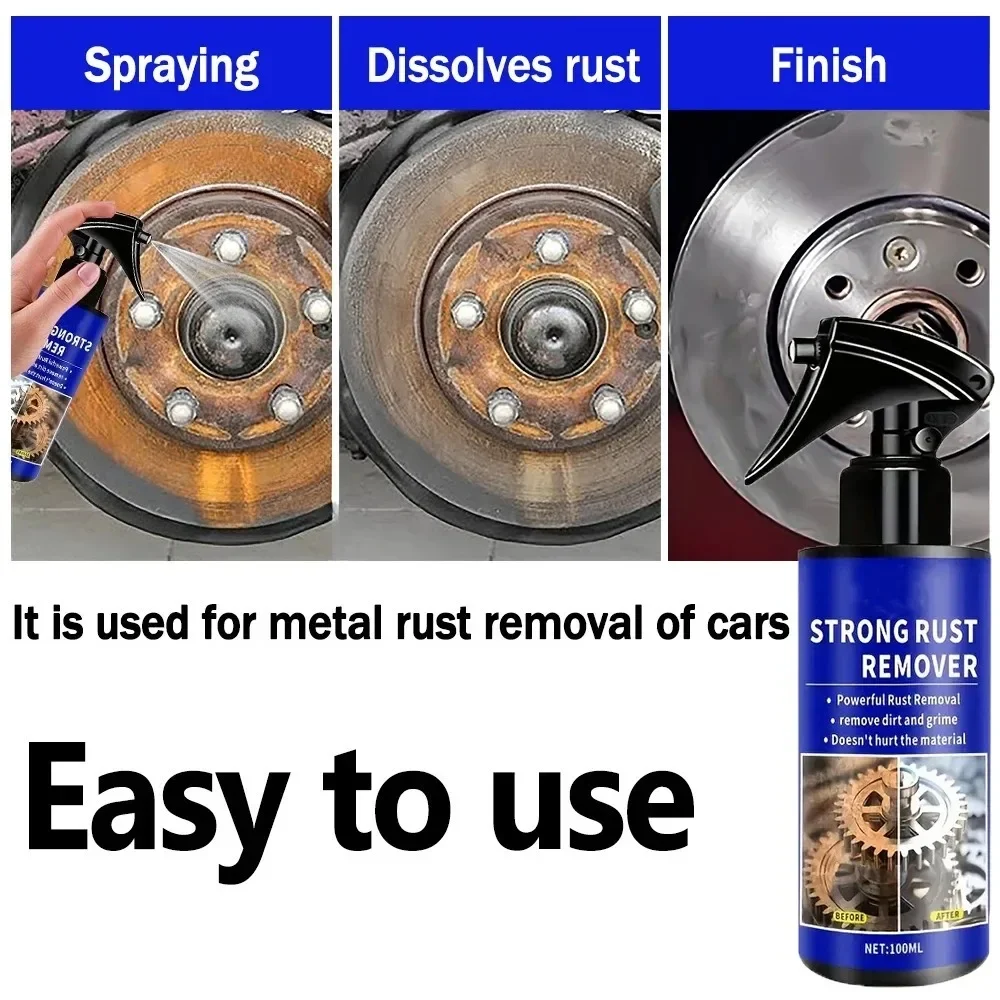Car Rust Remover Auto Exhaust Pipe Rust Derusting Spray Quickly Wheel Hub Care Clean Metal Iron Prowder Stain Removal Agent