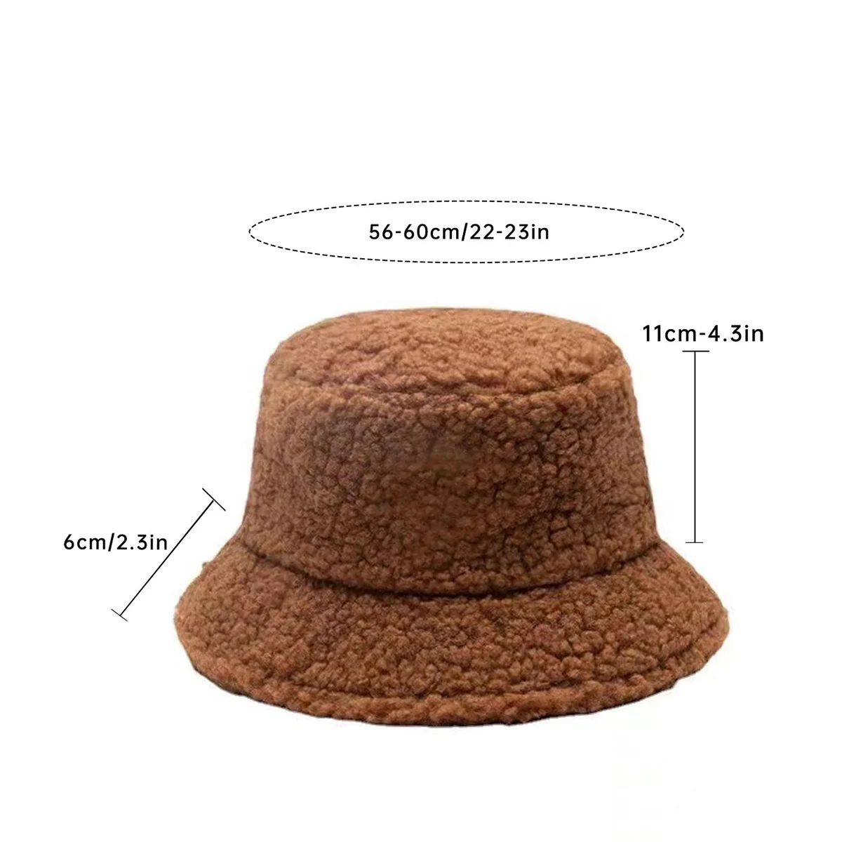 Plush Fisherman Hat for Women, Autumn and Winter 2025 New Style, Fleece-Lined, Warm, Korean Version, Trendy, Versatile, Natural Look Bucket Hat for Going Out