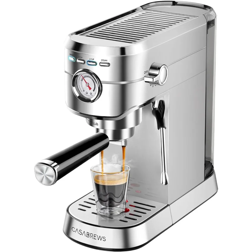 Espresso Machine 20 Bar Espresso Maker Milk Frother Steam Wand Compact Coffee Machine 34oz Removable