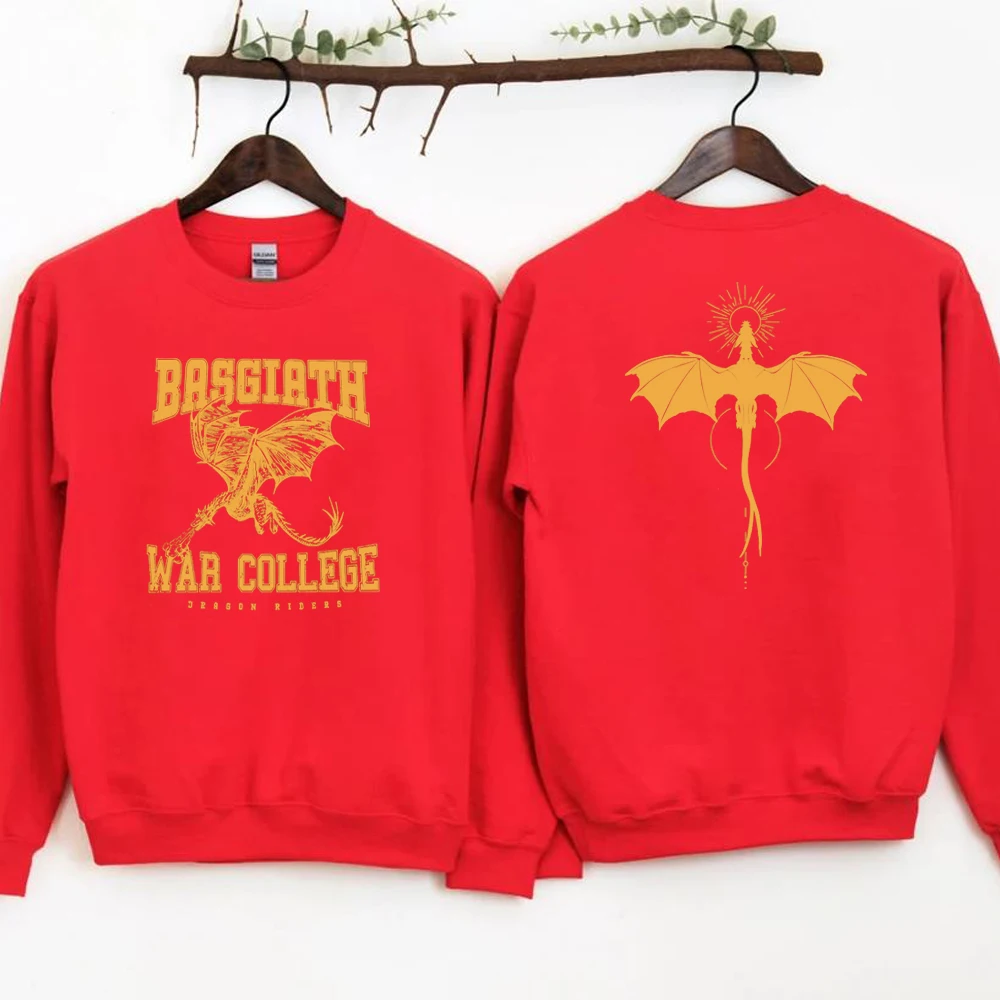 Vintage Fourth Wing Sweatshirt Dragon Rider 2 Side Print Basgiath War College Hoodie Empyrean Series Fantasy Bookish Sweatshirts