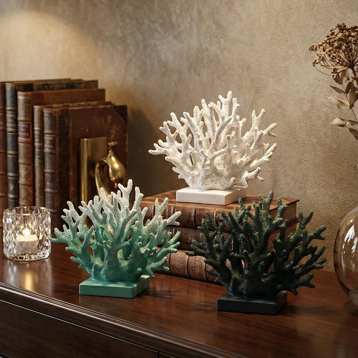 Nautical Decor Accent: Artificial Coral Resin Sculpture