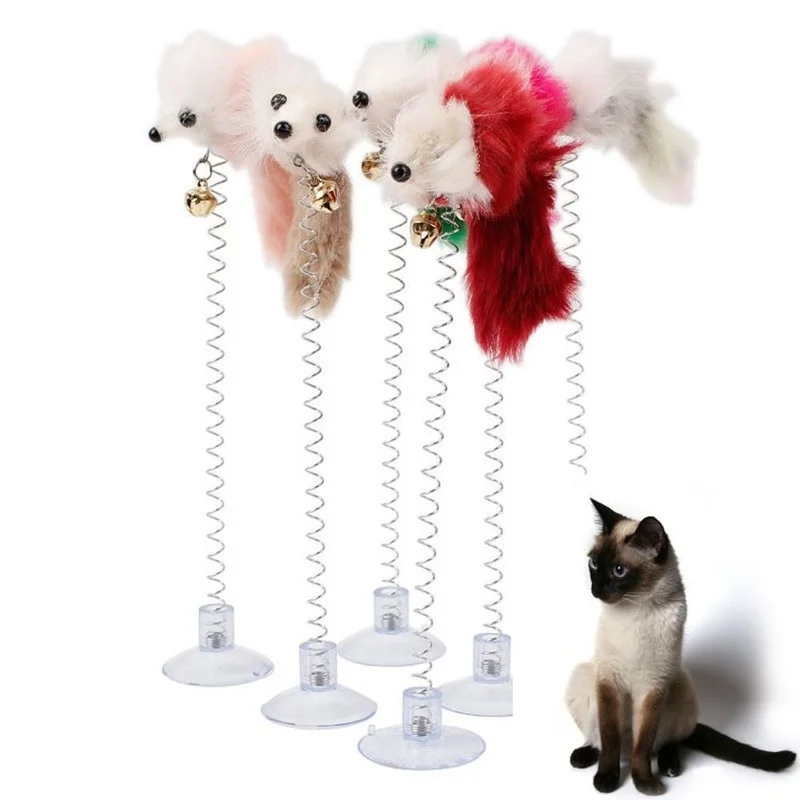 Cartoon Pet Cat Toy Stick Feather Rod Mouse Toy with Mini Bell Cat Catcher Teaser Interactive Cat Toy Kitten игрушки для кошек 1