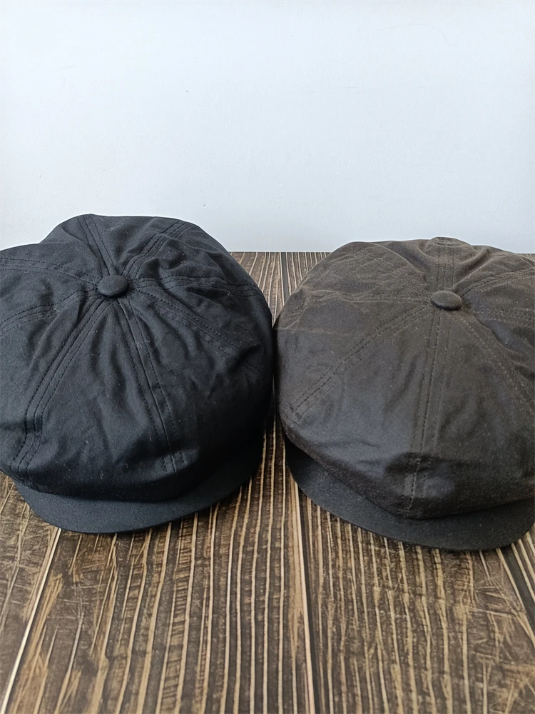 

Classic Oil Wax Cloth Octagonal Cap Men's Distressed British Wild Amekaji Wear Women's Hat