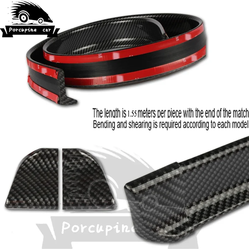 1.55m carbon fiber rear roof trunk spoiler wing lip sticker kit for Mercedes honda bmw audi Toyota Chevrolet Ford Nissan