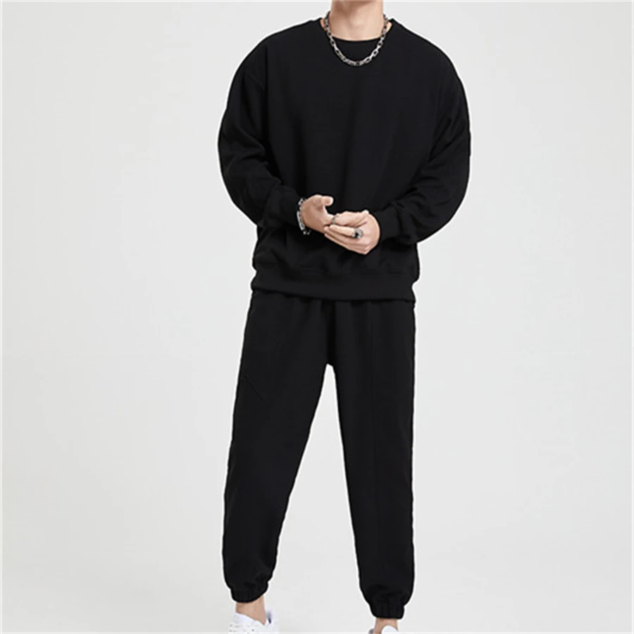 Mens Set Tracksuit Sportwaer Jogger Suit Spring Autumn Fashion Long Sleeves T-shirt+Long Pants 2 Pieces Sets Men Street Clothes