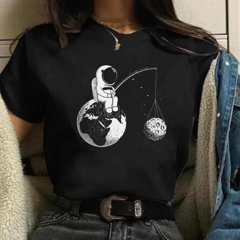 

Woman Shirt Kawaii Tee Shirt 2023 New product Harajuku Funny Women T Shirt Cartoon Graphic Printed Black Ladies T-shirt Casual