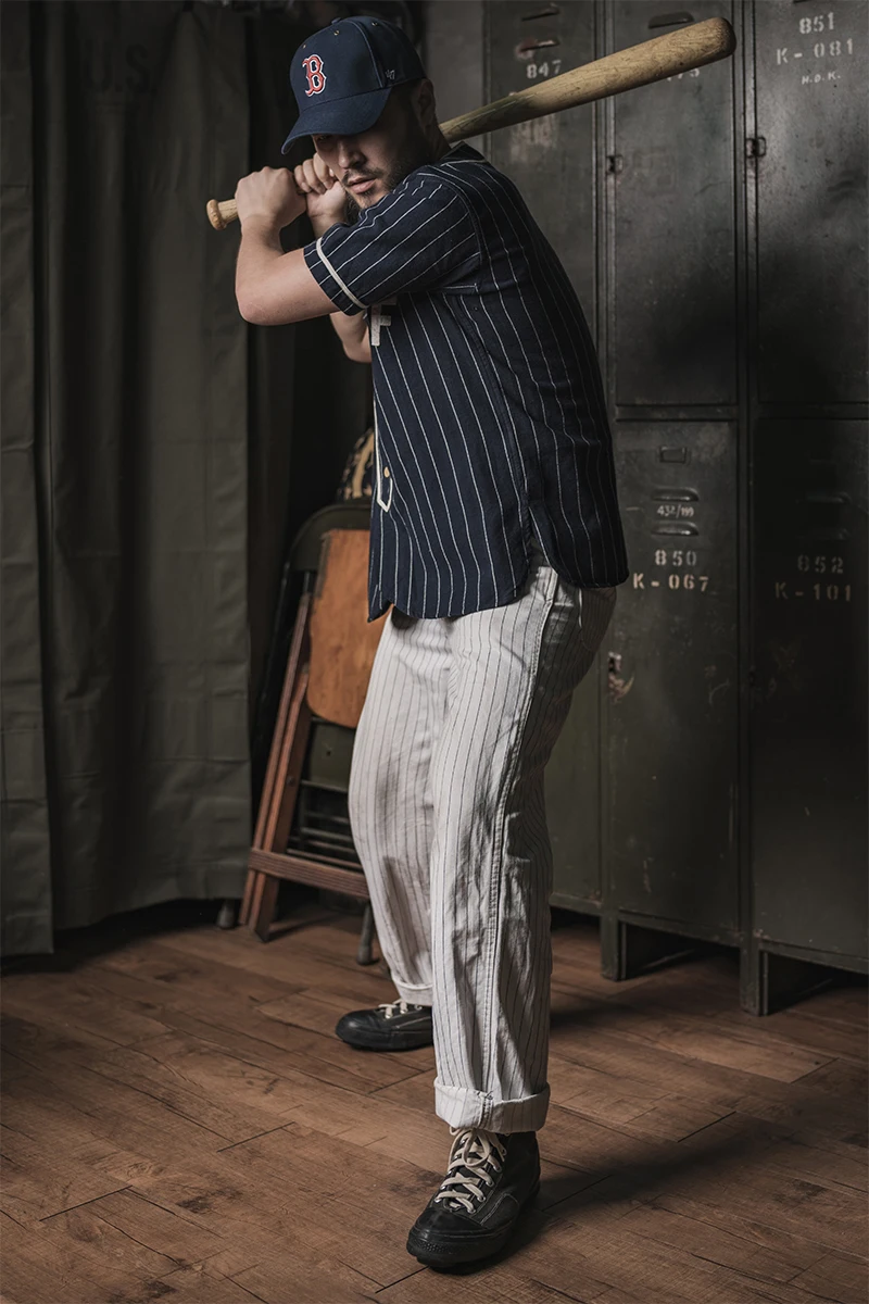 Bronson WWII Type Baseball Jersey Retro Style Men's Striped Sportswear Shirts 6