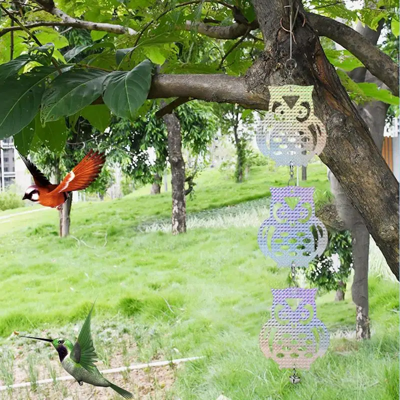 Owl Bird Repellents Control 24.02in Owl-Shaped Reflectors Board for Outdoor Bird Scare Woodpecker Repellents Garden Accessory bird accessories