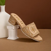 Women's Slippers 2024 New Brand Fabric Low Heel Sandals Outdoor Business Commuter Women's Shoes - Image 4