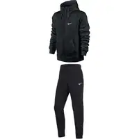 Ensemble de sport décontracté pour homme, veste isolante à logo Nike et pantalon doublé en polaire uni, noir_623451-010 1