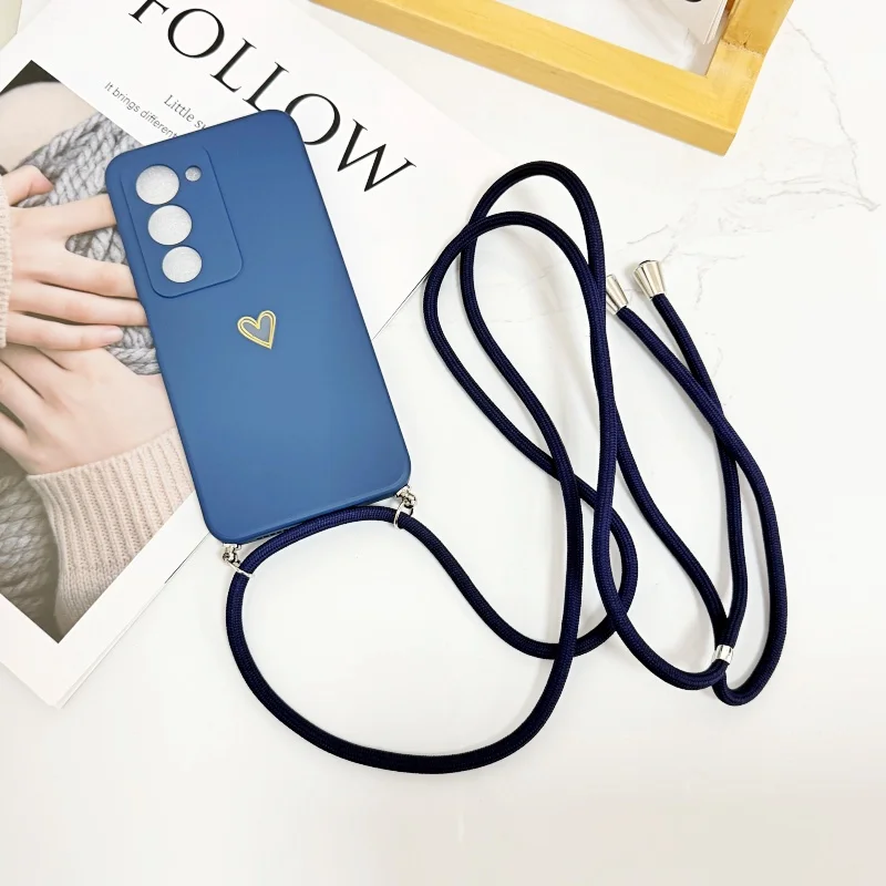 Lanyard Love Shockproof Silicone Crossbody Phone Case with Neck Cord Strap