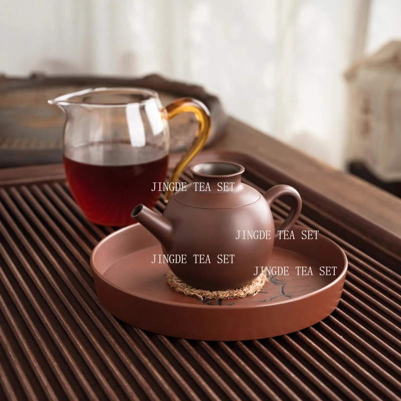 150ml Chinese Purple Pottery Teapot Household Antique Bronze Fair Pot Tea Dispenser and Teapot Dual-use Tea Ceremony Accessories