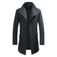 Men British Style Overcoats Business Casual Woolen Coats New Winter Man Thicker Warm Trench Coats Quality Long Jacket