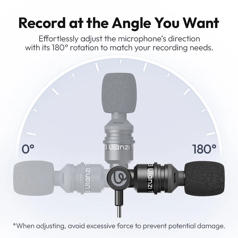 Ulanzi AM23 Type-C Mini Mic Ultra-compact Microphone for Vlog Video Recording Live Streaming 360° Omnidirectional Condenser Mic