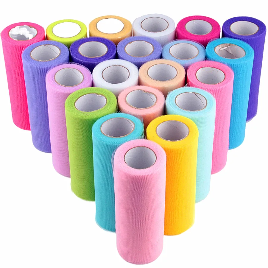 Tüll rolle 15cm * 22m Rolle Tüll Stoff Spule Tutu Party Geburtstag Geschenk verpackung Hochzeits dekoration Tüll Organza Rolle Lieferungen