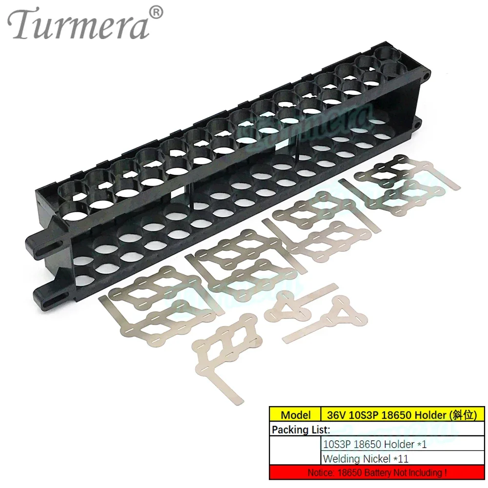 Turmera 36V 18650 Battery Holder with Welding Nickel and 15A BMS Board